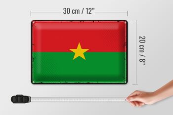 Signe en étain drapeau Burkina Faso 30x20cm rétro Burkina Faso 4