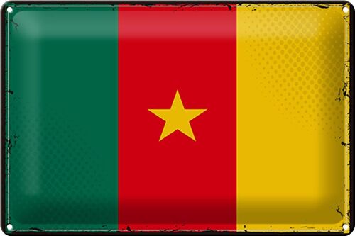 Blechschild Flagge Kamerun 30x20cm Retro Flag of Cameroon
