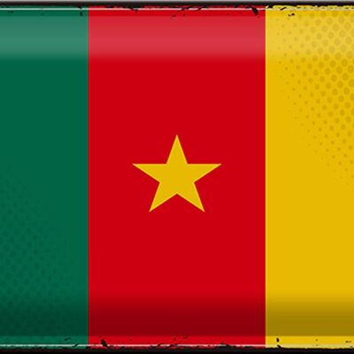 Tin sign flag Cameroon 30x20cm Retro Flag of Cameroon