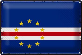 Drapeau en étain du Cap-Vert, 30x20cm, drapeau rétro du Cap-Vert 1
