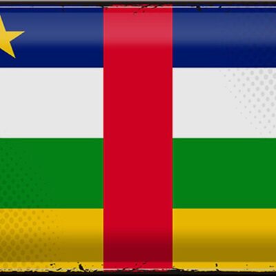 Signe en étain drapeau République centrafricaine 30x20cm R