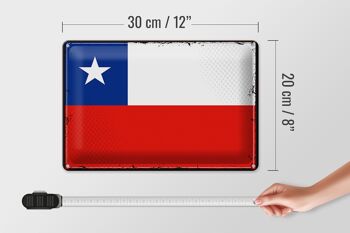 Drapeau en étain du Chili, 30x20cm, drapeau rétro du Chili 4