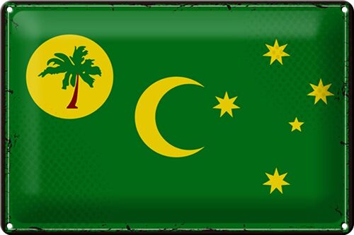 Blechschild Flagge Kokosinseln 30x20cm Retro Cocos Islands