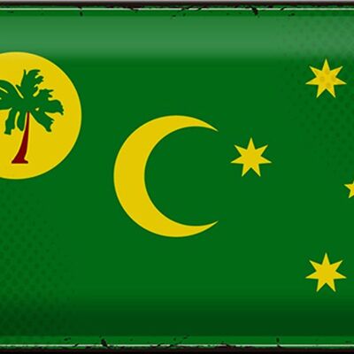 Cartel de chapa Bandera Islas Cocos 30x20cm Islas Cocos Retro