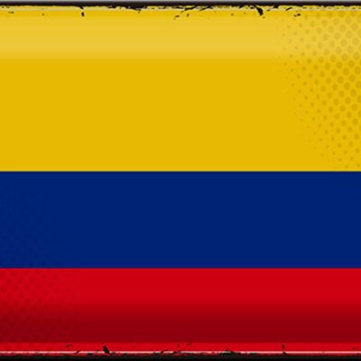 Cartel de chapa 30x20cm Bandera Colombia Bandera Retro Bandera Colombia