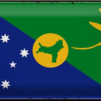 Bandera de cartel de hojalata, bandera Retro de Isla de Navidad, 30x20cm