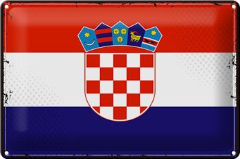Drapeau en étain de la croatie, 30x20cm, drapeau rétro de la croatie 1