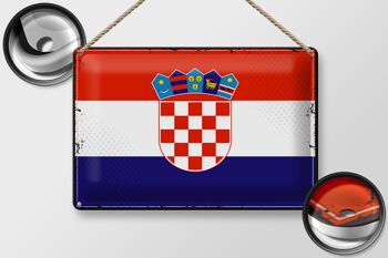 Drapeau en étain de la croatie, 30x20cm, drapeau rétro de la croatie 2