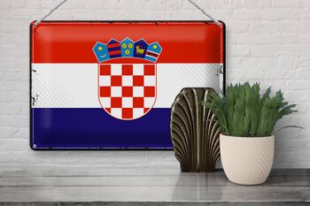 Drapeau en étain de la croatie, 30x20cm, drapeau rétro de la croatie 3