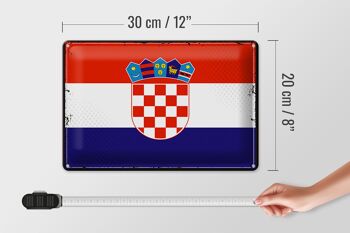 Drapeau en étain de la croatie, 30x20cm, drapeau rétro de la croatie 4