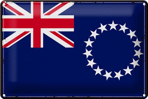 Blechschild Flagge Cookinseln 30x20cm Retro Cook Islands