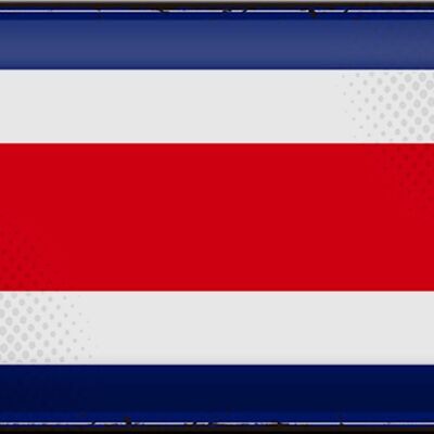 Signe en étain drapeau Costa Rica 30x20cm rétro Costa Rica
