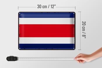 Signe en étain drapeau Costa Rica 30x20cm rétro Costa Rica 4