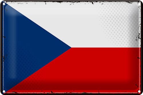 Blechschild Flagge Tschechien 30x20cm Retro Czech Republic