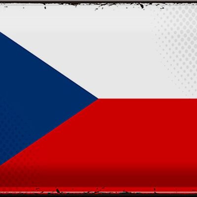 Blechschild Flagge Tschechien 30x20cm Retro Czech Republic