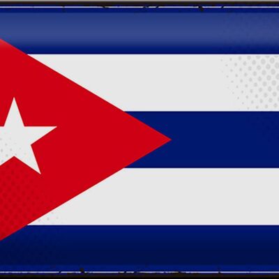 Cartel de chapa Bandera de Cuba 30x20cm Bandera Retro de Cuba