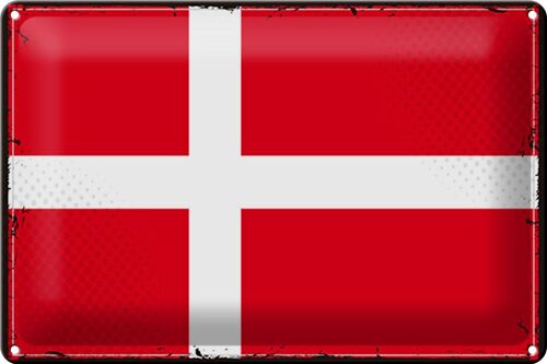 Blechschild Flagge Dänemark 30x20cm Retro Flag of Denmark