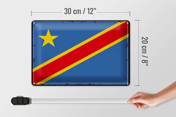 Drapeau en tôle RD Congo 30x20cm Rétro Congo démocratique 4