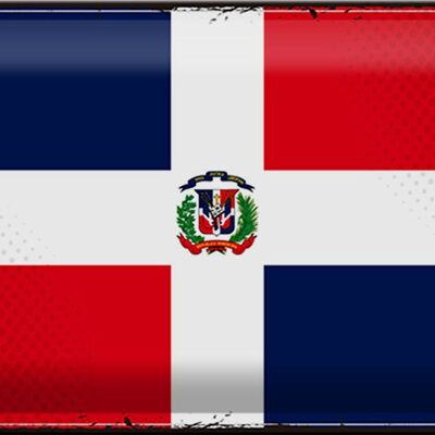 Cartel de chapa Bandera República Dominicana 30x20cm Retro