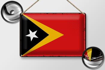 Drapeau en étain du Timor oriental, 30x20cm, drapeau rétro du Timor oriental 2