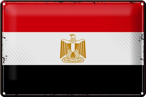 Blechschild Flagge Ägypten 30x20cm Retro Flag of Egypt