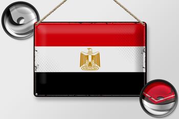 Drapeau égyptien en étain, 30x20cm, drapeau rétro de l'egypte 2