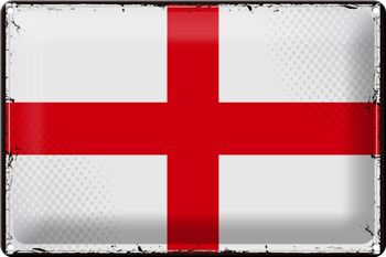 Drapeau en étain de l'Angleterre, 30x20cm, drapeau rétro de l'Angleterre 1