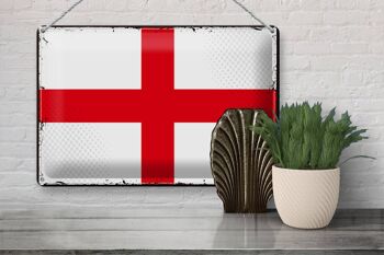 Drapeau en étain de l'Angleterre, 30x20cm, drapeau rétro de l'Angleterre 3