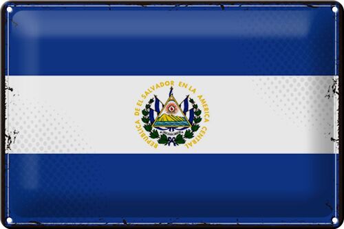 Blechschild Flagge El Salvador 30x20cm Retro El Salvador