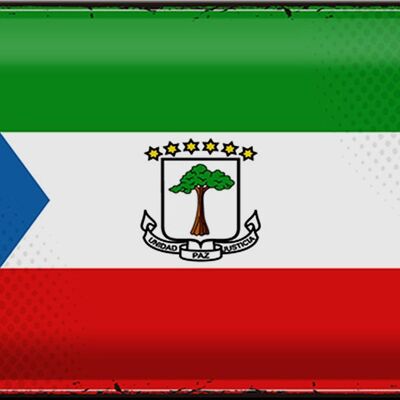 Targa in metallo Bandiera Guinea Equatoriale 30x20 cm Bandiera retrò