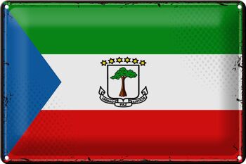 Drapeau en étain de la Guinée équatoriale, 30x20cm, drapeau rétro 1