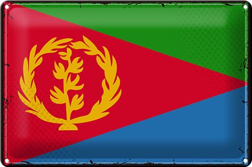 Blechschild Flagge Eritrea 30x20cm Retro Flag of Eritrea