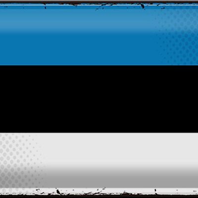 Targa in metallo Bandiera dell'Estonia 30x20 cm Bandiera retrò dell'Estonia