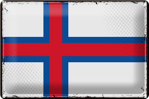 Blechschild Flagge Färöer 30x20cm Retro Flag Faroe Islands