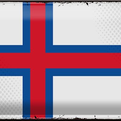 Targa in metallo Bandiera Isole Faroe 30x20 cm Bandiera retrò Isole Faroe
