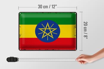 Drapeau en étain de l'éthiopie, 30x20cm, drapeau rétro de l'éthiopie 4
