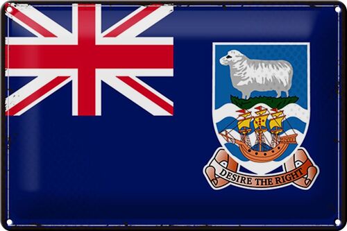 Blechschild Flagge Falklandinseln 30x20cm Retro Flag