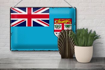 Drapeau en étain des Fidji, 30x20cm, drapeau rétro des Fidji 3