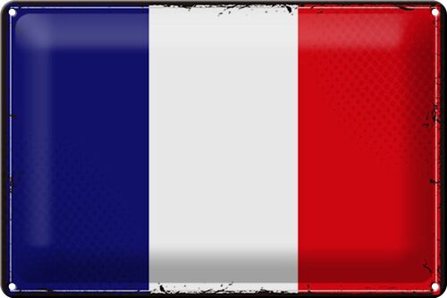 Blechschild Flagge Frankreich 30x20cm Retro Flag of France