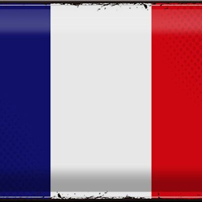 Targa in metallo Bandiera Francia 30x20 cm Bandiera retrò della Francia