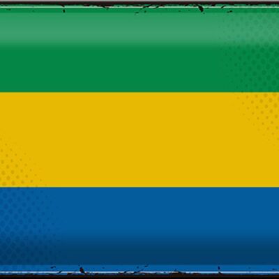 Blechschild Flagge Gabun 30x20cm Retro Flag of Gabon