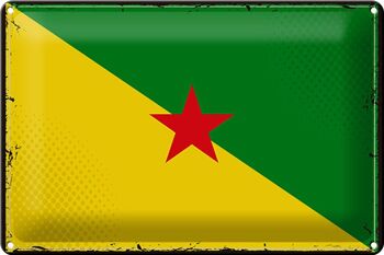 Drapeau en étain de la Guyane française, 30x20cm, drapeau rétro 1