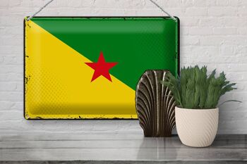 Drapeau en étain de la Guyane française, 30x20cm, drapeau rétro 3