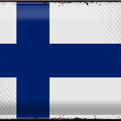 Blechschild Flagge Finnland 30x20cm Retro Flag of Finland