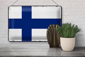 Drapeau en étain de la finlande, 30x20cm, drapeau rétro de la finlande 3
