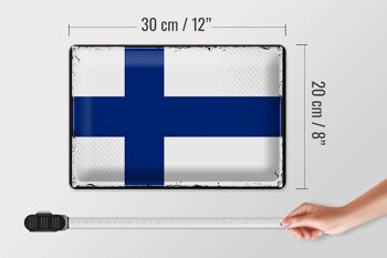 Drapeau en étain de la finlande, 30x20cm, drapeau rétro de la finlande 4