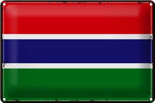 Blechschild Flagge Gambia 30x20cm Retro Flag of the Gambia