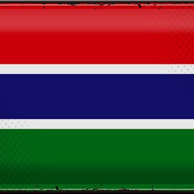 Targa in metallo Bandiera Gambia 30x20 cm Bandiera retrò della Gambia