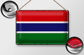 Drapeau en étain de la Gambie, 30x20cm, drapeau rétro de la Gambie 2