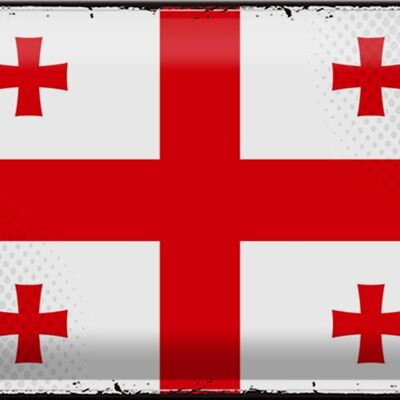 Metal sign flag Georgia 30x20cm Retro Flag of Georgia